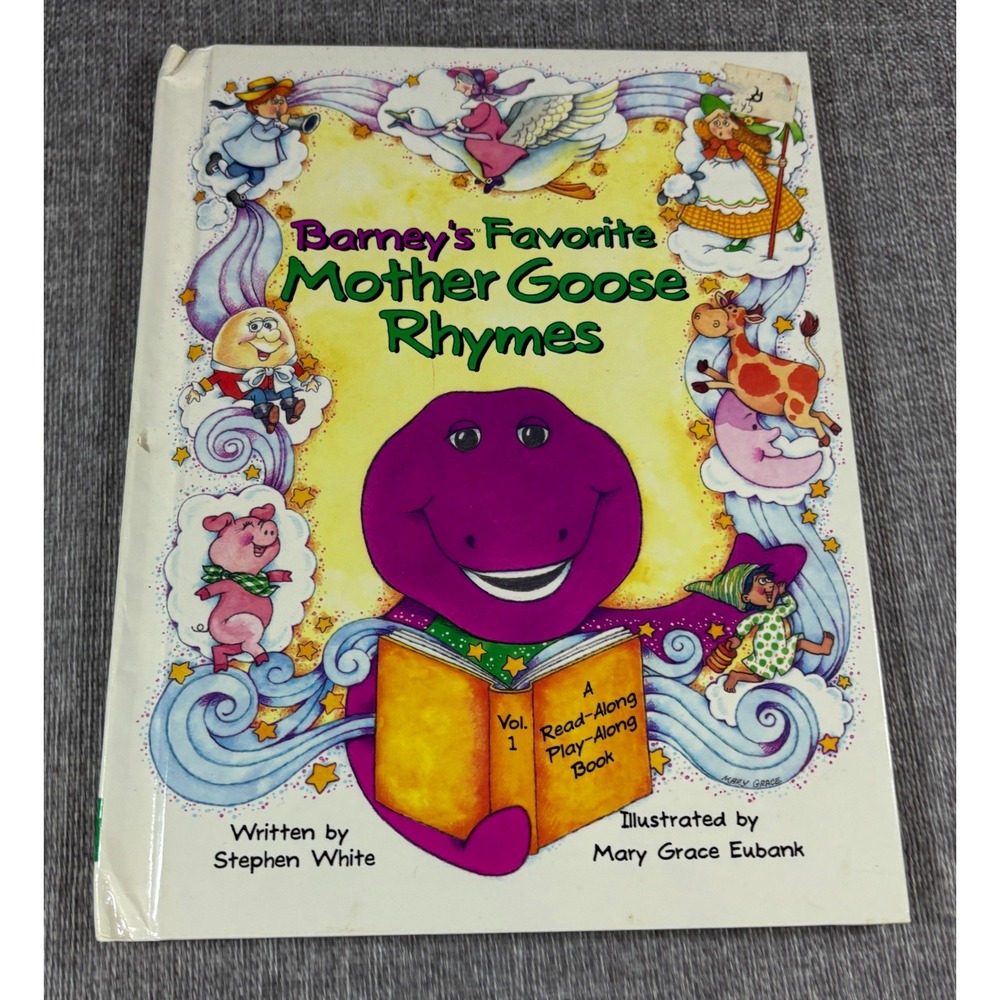 Barney's Favorite Mother Goose Rhymes Vol 1 1993 Read‎ Children's Book Hardcover